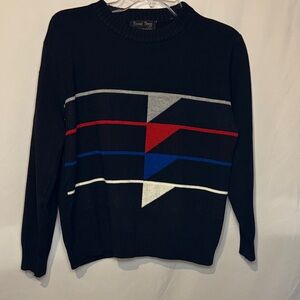 Vintage Black Geometric Sweater